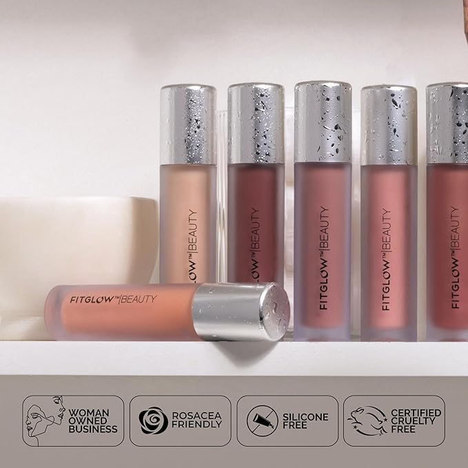 FITGLOW Beauty - Lip Colour Serum | Vegan, Woman-Owned Clean Beauty (Jam - Dark Berry Shimmery Sheer)