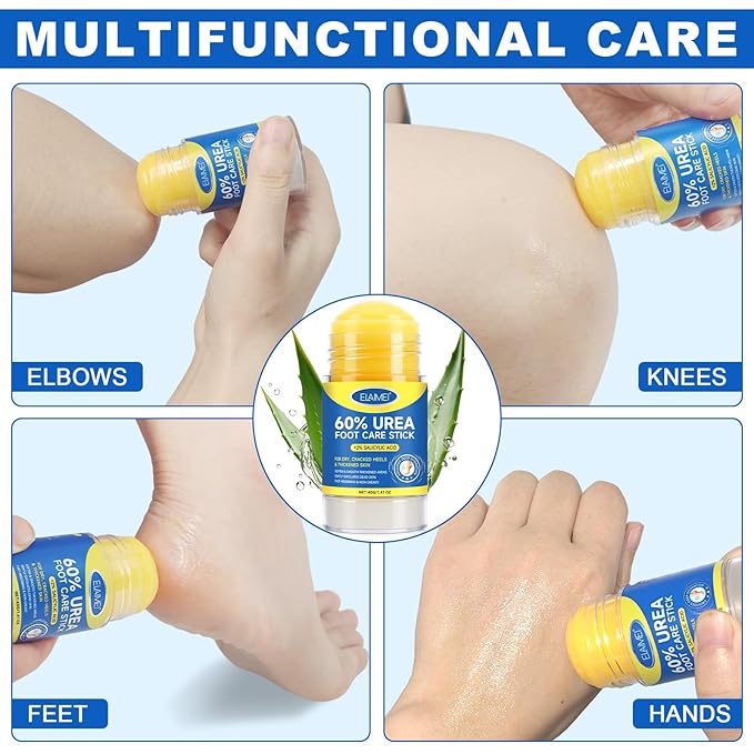 2Pcs Urea Foot Cream Stick, Urea Cream 60 Percent for Feet Maximum Strength, Foot Cream for Cracked Heels and Dry Skin, Cracked Heel Repair Cream, Foot Moisturizer, 1.41 Oz
