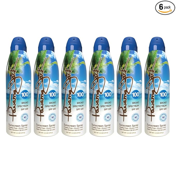Continuous Spray Sunscreen - SPF 100, Broad Spectrum UVA/UVB Protection, PABA, Paraben, Gluten & Cruelty Free, Water Resistant (80 Minutes), 5.5 OZ - Pack of 6