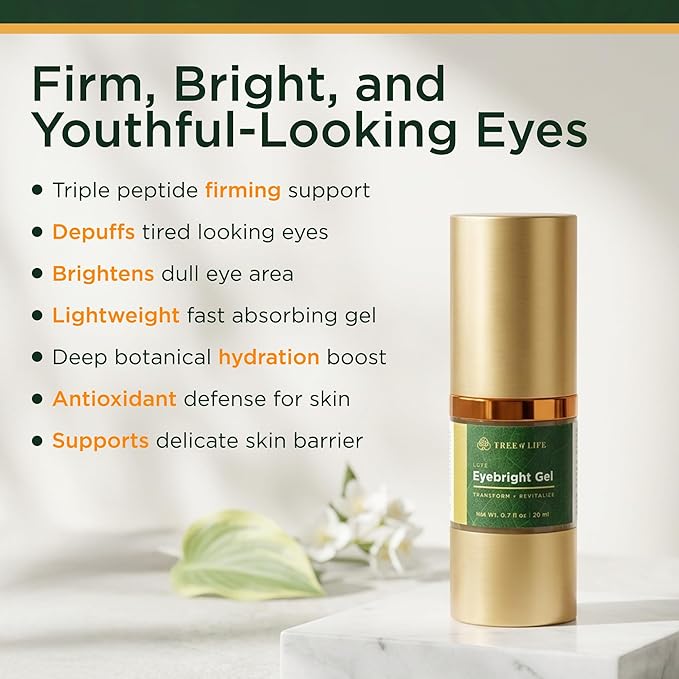 Anti-Aging Eye Treatment Gel Cream to Hydrate Dark Circles and Reduce Puffiness, Bags and Wrinkles, Luxe Eyebright Gel with Amino Acids