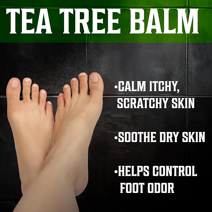 Viking Revolution Tea Tree Oil Balm - Foot Cream for Dry Skin - Deeply Moisturizing Formula with Aloe Vera, Vitamin E & Eucalyptus - Soothes & Hydrates Rough Hands, Elbows & Feet (2 Oz, Pack of 1)