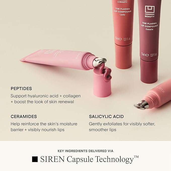 U Beauty The PLASMA Tinted Lip Compound - Anti-Aging & Anti-Wrinkle Lip Gloss, Hyaluronic Acid, Shea Butter & Peptides for Hydration & Plumping, Orchid - 15 mL
