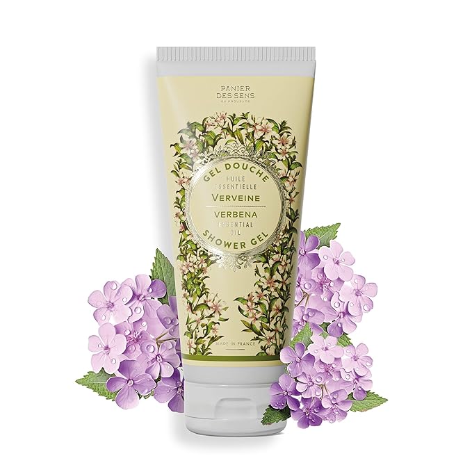 Panier des Sens - Lemon Verbena Moisturizing Body Wash for Women & Men - Gentle Shower Gel - 96% Natural - Normal, Sensitive Skin - Body Care Made in France, SLS Free, Vegan - 6.8 floz