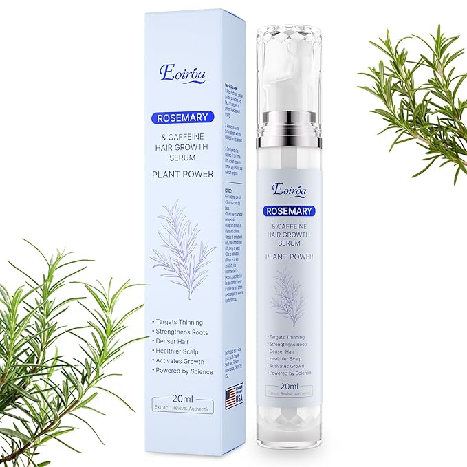 Rosemary Oil Hair Growth Serum Roll On – 3% Rosemary Oil, 2% Caffeine, 2% Niacinamide & DHT Blocking Complex, Non-Greasy Scalp Serum for Men & Women, Designed for Thinning, Fine & Weak Hair