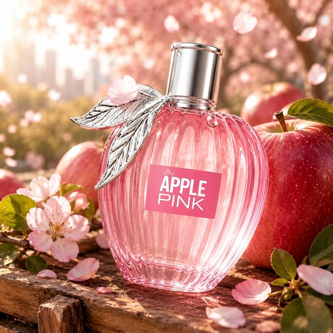 Big Apple Pink Eau de Parfum for Women, 100ml / 3.4 fl oz Long-Lasting Perfume Spray, Fresh Fruity Floral Fragrance with Grapefruit, Apricot, Rose, Jasmine & Red Apple, Cruelty Free & Vegan