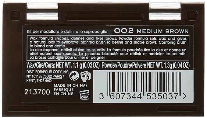 Rimmel Brow This Way Sculpting Kit, Medium Brown, Powder 0.04 Ounce, Wax 0.03 Ounce