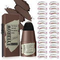 Eyebrow Stamp Stencil Kit - One-Step Eye Brow Stencil Kit with 24 Reusable Thin & Thick Eyebrow Stencils, Long-Lasting Waterproof & Smudge-Proof Brow Stamp Kit for Perfect Eye Makeup (Black Brown)