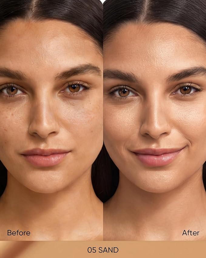 SKINTIFIC Full Coverage Cushion Foundation #05 Sand| Satin Glow Finish, Oil-Control & Waterproof, Buildable Tattoo Cover Cushion for All Skin Types