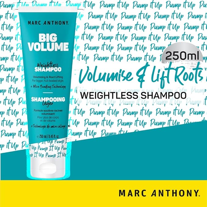 Marc Anthony Big Volume Shampoo - Weightless Lift Shampoo - For Fine, Limp Hair - 8.45oz (Pack of 2)