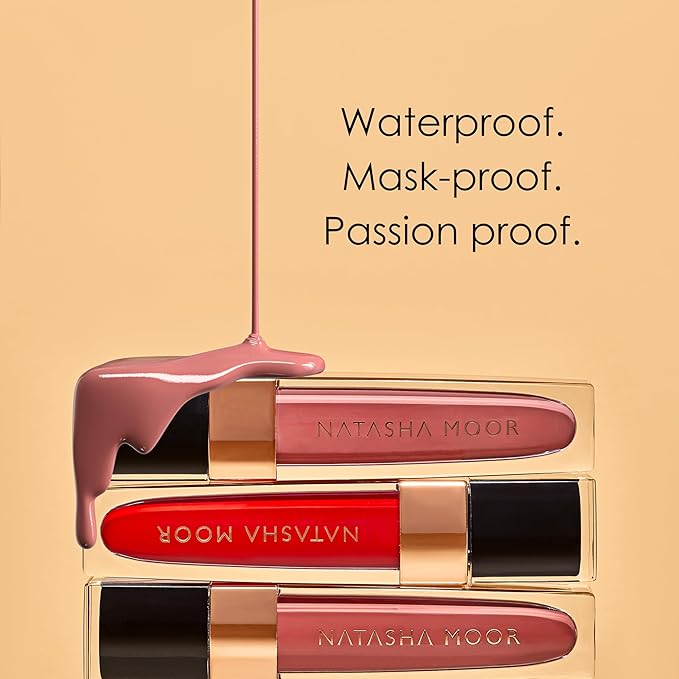 NATASHA MOOR: Molten Matte Liquid Lipstick - Long-Lasting, Hydrating, Matte Finish with Moisturizing Vitamin E - Waterproof, Kiss-Proof, Cruelty-Free - 12-Hour Stay Power - VIVACIOUS
