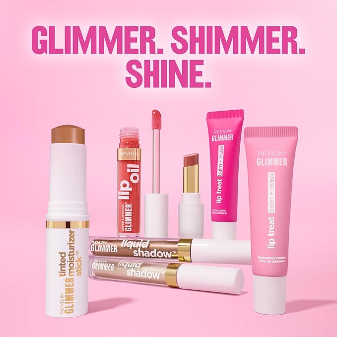Revlon Glimmer Lip Treat Balm + Mask™, Overnight Peptide Lip Treatment, Hydrating, 006 Hazelnut Latte, 0.4 fl oz (Pack of 2)