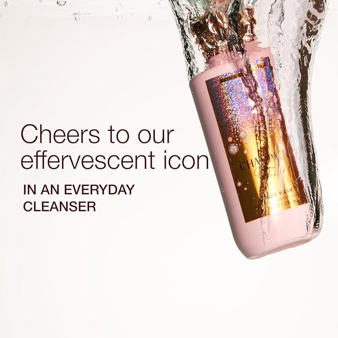 Bath & Body Works Champagne Toast Body Wash, Nourishing Cleanser with Pro-Vitamin B5 & Aloe, Bubbly Champagne & Sparkling Berry Scent, Gentle for Daily Use, 10 fl oz - 2 Pack