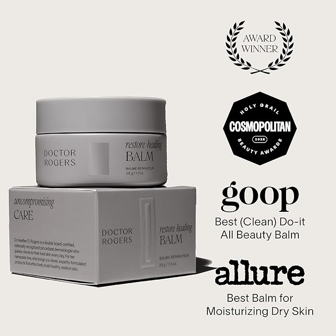 Doctor Rogers Healing Balm, Hydrating Multi-Use Healing Ointment, Protects and Soothes Dry, Injured, Sensitive Skin, Hypoallergenic, 0.5oz (14g)