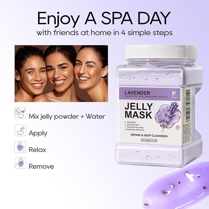 Lavender Jelly Masks For Facials Professional, Jelly Masks Powder For Facial Mask, Hydrojelly Jelly Gel Face Mask For Peel Off, Hydrating Mask for Face Skin Care Of Home Spa