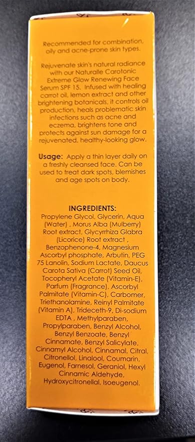 Makari Naturalle Carotonic Extreme Brightening Serum SPF15 (1.7 oz) | Helps Improve the Look of Blemishes & Uneven Areas | Brightening & Smoothing Formula with Antioxidant Support