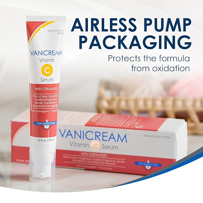 Vanicream Vitamin C Serum, 1.2 Fl Oz, Formulated without Common Irritants for Sensitive Skin, Milky and Lightweight Brightening Serum, Hydrates & Boosts Glow, Dermatologist-Tested (Pack of 12)