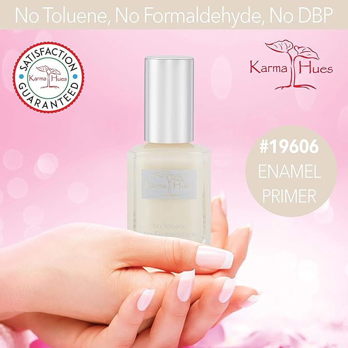 Karma Naturals Nail Enamel Primer, Non-Toxic Vegan & Cruelty-Free Base Coat for Smoother, Long-Lasting Nail Polish