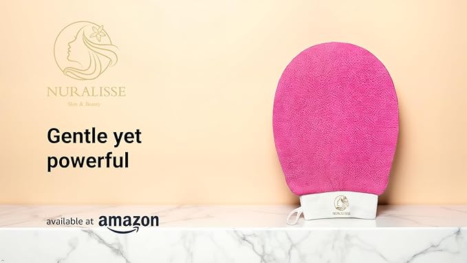 Skincare Premium Exfoliating Mitt – Vegan Viscose exfoliating Kessa Glove for Self-Tan Removal, Keratosis Pilaris & Smooth, Radiant Skin (Pink, 1 Mitt)