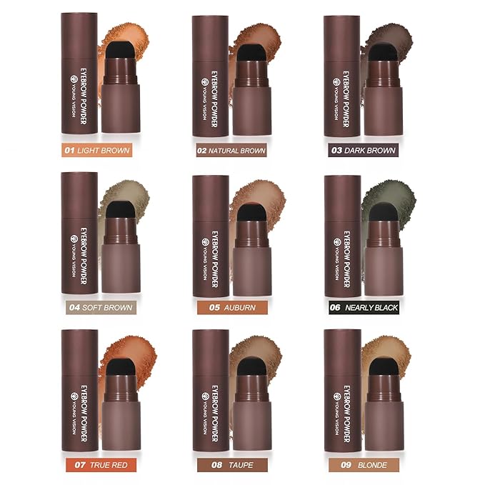 YOUNG VISION Eyebrow Stamp Color Set, Eyebrow Colors Shaping Kit, Long-Lasting Eyebrow Pomade for Women Girl, Cruelty-Free plantillas para la cejas (natural brown)