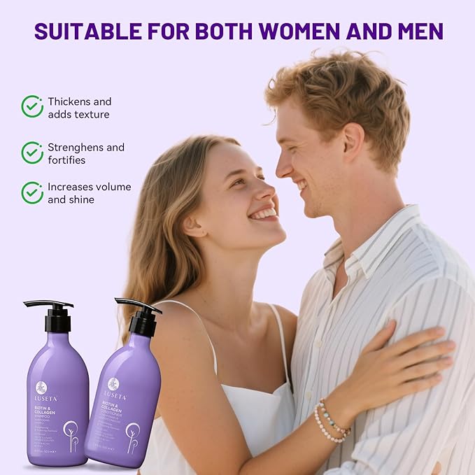Biotin & Collagen Shampoo Conditioner Set,Thicking Shampoo for Hair Loss & Fast Hair Growth, Sulfate & Paraben Free, Keratin & Color Safe, 2×16.9oz