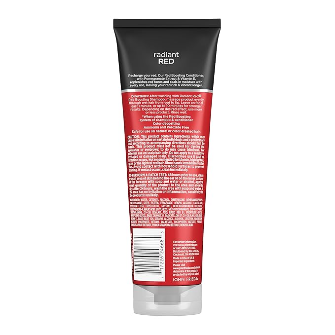 John Frieda Radiant, Boosting Conditioner, Hydrates and Enhances Tones with Pomegranate Extract and Vitamin E for Natural or Color-Treated Hair, 8.3 Oz