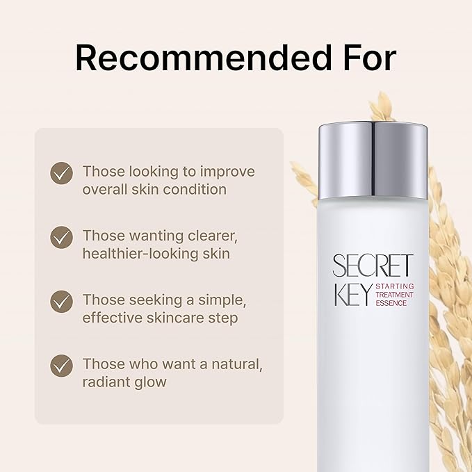 SECRETKEY Starting Care Essence Toner, Galactomyces Ferment Filtrate with Adenosine for Radiance Glass Skin, Hydrating Essence, Helps Improve Uneven Skin Tone, Korean Skin Care (5.24 Fl Oz / 155ml)