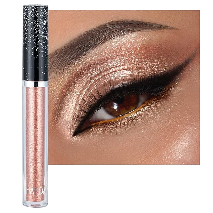Glitter-Eyeshadows, Liquid Eyeshadows, Long-lasting Metals-Gloss-Sparkling Silver, Gold High-pigmented Colorful Glitter-Eye-Shadows(03#)