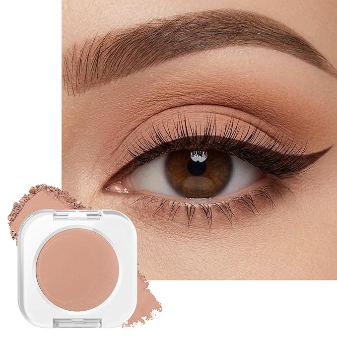 Erinde Apricot Matte Single Eye Shadow Palette Makeup for Older Women, Natural Eyeshadow Powder for Blue, Green & Brown Eyes, High Pigment Blendable Long-Lasting Eye Shadow Sombras para Ojos, 04