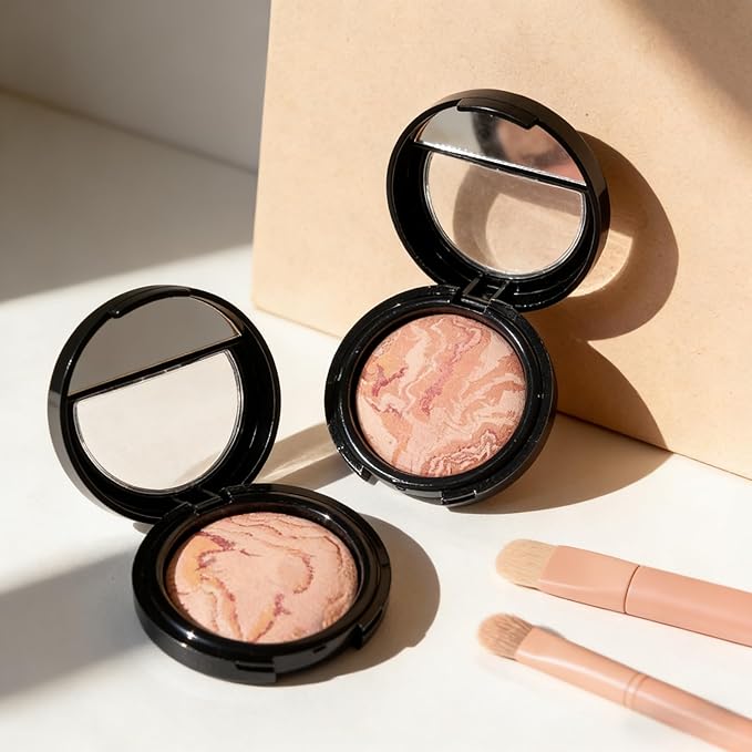 K'APEINE Baked Powder Foundation, Pressed Matte Face Powder Balance-n-Brighten & Color Correcting Bake Setting Powder Makeup Oil Control Base Makeup for Poreless Smooth Finishing for Women-01#