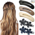 5 Pcs Flat Hair Clips, Medium Lay Flat Claw Clips for Women Girls,2 Styles Strong Hold Non-slip Matte Hair Claws for Thick Thin Hair(Black&Navy)