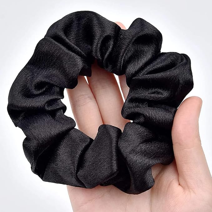Satin Scrunchies, Softer than Silk, Hair Scrunchies for Frizz Prevention, Satin Hair Ties for Breakage Prevention and Gentle Style Preservation, Sleep and Night Scrunchie, 5 Pack, Blush
