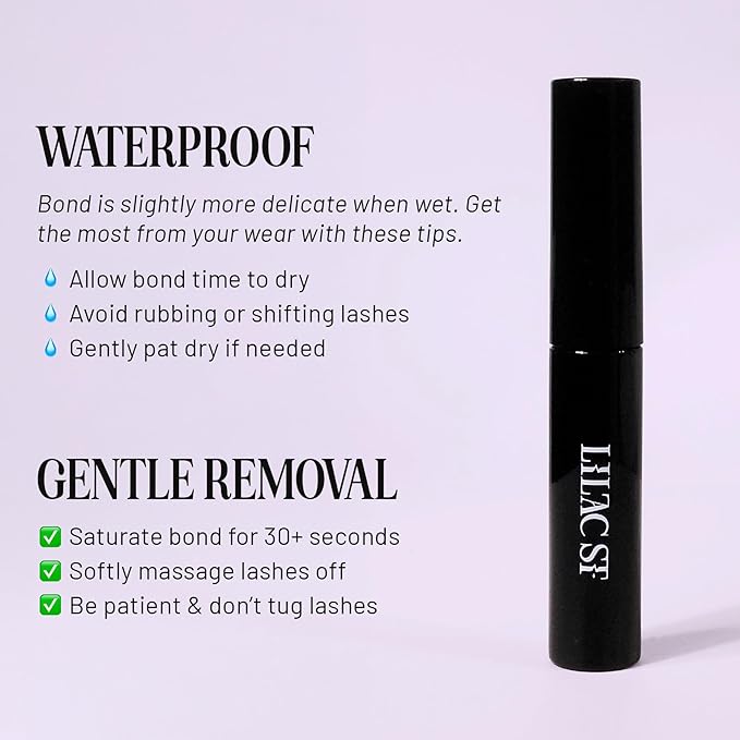 Lilac St - Eternal Bond Lash Glue (Black) - Lash Cluster Glue - Quick Dry Formula - Mini Mascara Wand Applicator - Strong & Flexible Hold - Waterproof - Cruelty Free, Vegan - Pack of 2
