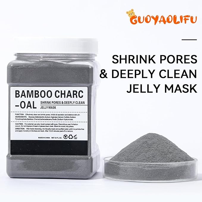 Jelly Masks for Facials Professional,Jelly Face Mask Skincare Hydrating,Jelly Masks Powder for Face Moisturizing,Smoothing,Deep Cleaning,Oil Contral,for All the Skin 23 Fl Oz(Bamboo Charcoal)