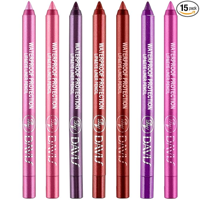 LemonSac 7 Colorful Eyeliner Pen Set, Eye Shadow Pencil, Pearl Eyeliner Kit Metallic Glitter Eye liner Pencil for Women Eye&Lip Liner Professional Eye Makeup Set Colorful Eye Color (7PCS C)