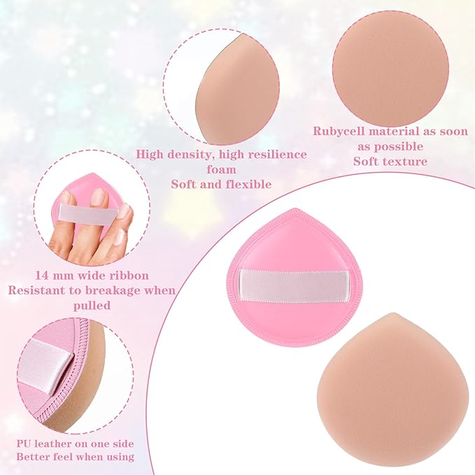 Ymapinc 5Pcs Makeup Sponges for Foundation,Cushion Foundation Puff for Natural and Easy Makeup Soft Reusable Foundations Sponge for Liquid, Pink