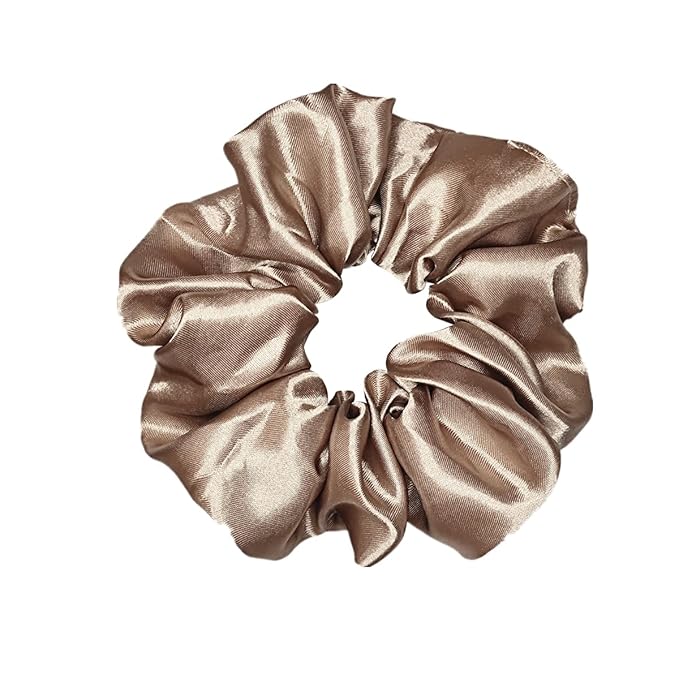 Sufermoe 6 Pcs Satin Silk Hair Scrunchies, Soft Hair Ties for Women and Girls, 6 Classic Colors, 4.5 Inch, Metallic color