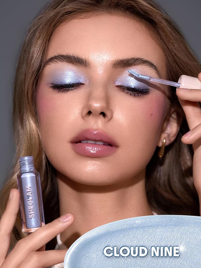 SHEGLAM Airglow Eye Tint 16 Hours Long-Lasting Liquid Eyeshadow Shimmer High-Impact Color Single Eyeshadow - Cloud Nine