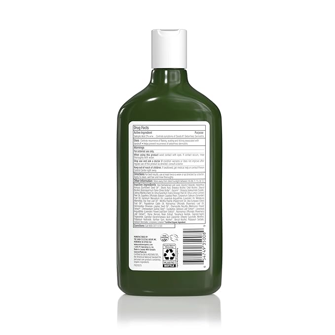 Avalon Organics All Natural Dandruff Therapy Shampoo, 11 Fl Oz