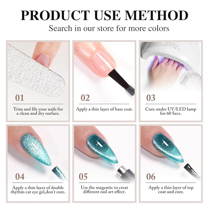 Double Rhythm 15ML Jelly Glass Cat Eye Gel Polish with Magnet Holographic Glitter Shimmer Translucent Sheer Color Salon Soak Off Magnetic Nail at Home (Sweet Blue Purple-MC1193)