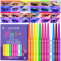 BestLand 12 Colors UV Neon Eyeliner – Festival Makeup, Glow in the Dark, Waterproof & Smudge-Proof, Colorful Liquid Eyeliner for Face & Body Art, Rave Party, Cosplay, Halloween