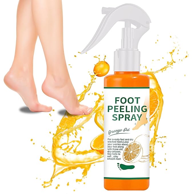 1PCS Foot Peeling Spray Orange Oil,Exfoliating Foot Spray for Remove Dead Skin,Hydrating Foot Care Spray,Peel Off Spray for Calluses & Dry Toe Cracked Rough,Quickly Moisturizing & Nourishing Feet