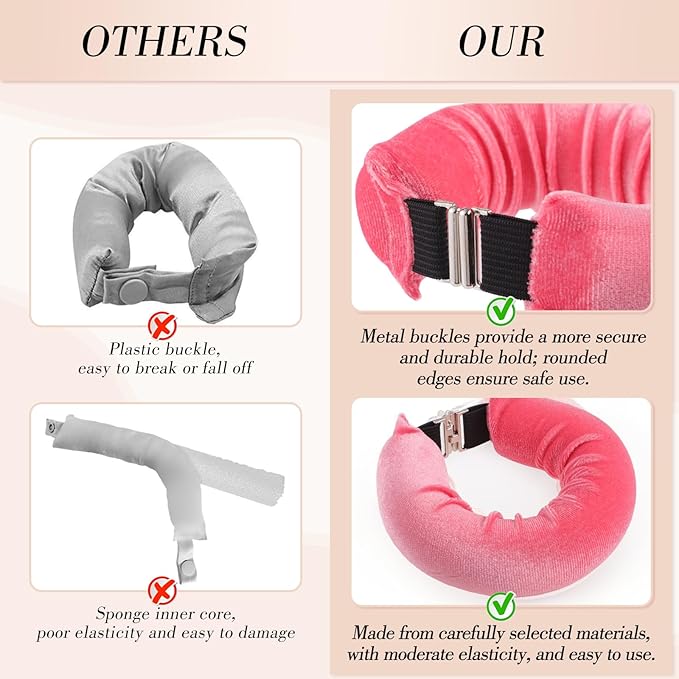 Heatless Curlers, Heatless Curls Overnight Set for Women, No Heat Hair Curlers to Sleep In, Jumbo Overnight Curls with Blowout Rods for Long Hair (Soft Pink, 3 Pack Curling Rod with 1 Scarf)