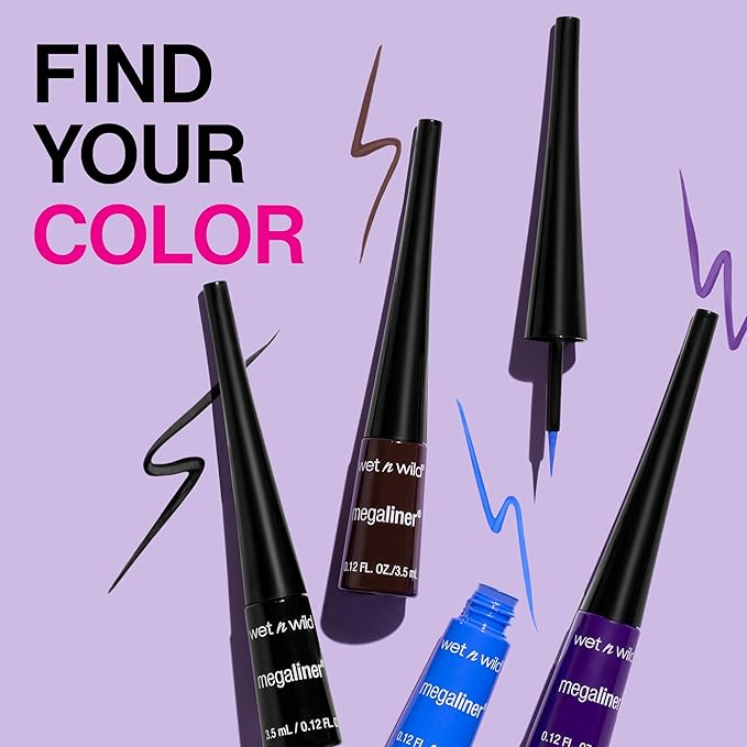 wet n wild MegaLiner Liquid Eyeliner - Voltage Blue (Pack of 2)