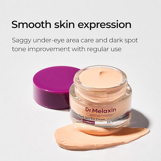 Dr.Melaxin Calcium Dark Spot Eye Cream 15g – Niacinamide & Calcium Gluconate Eye Cream for Dark Circles, Under Eye Bags & Sagging | Hydrolyzed Elastin EX Volume Firming | Korean Eye Cream