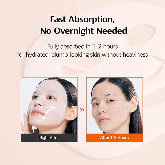 Mucin Collagen Peptide Hydrogel Mask (Plant Mucin & 7-Collagen Complex) – Hydrating & Firming Facial Sheet, 5 Pack – Korean Skincare Glow Essentials