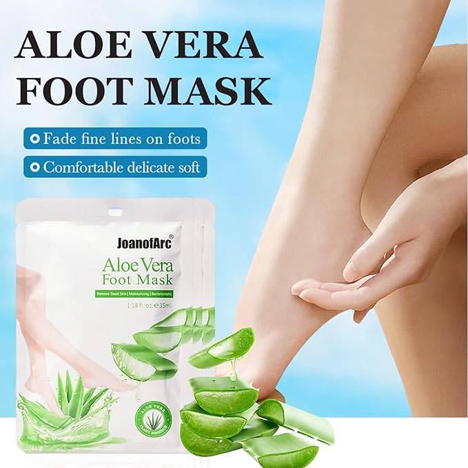JoanofArc Foot Peeling Mask, Moisturizing Foot Mask,Peel Calluses Dead Skin Callus Remover,Hydrating Foot Masks for Dry Cracked Feet,Repair Rough Heels＆Dry Skin for Baby Soft and Smooth Feet,4 Pack