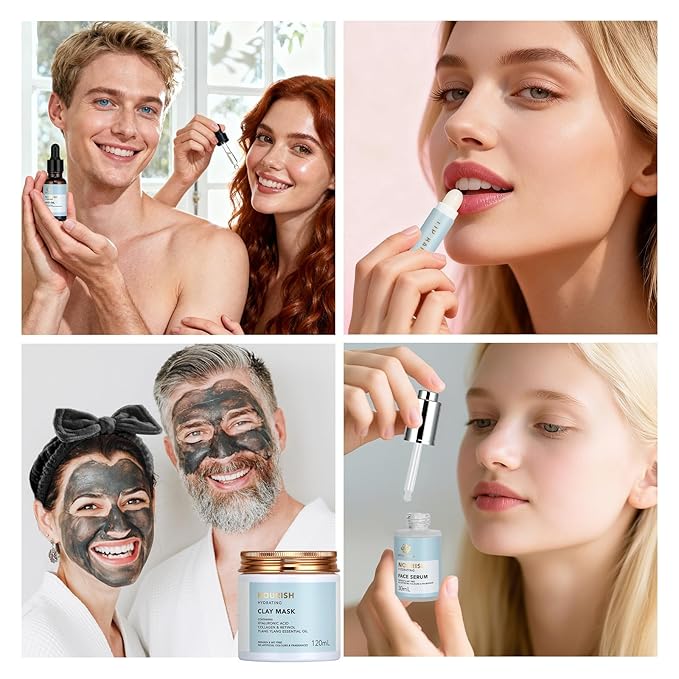 30pcs Mother's Day Gifts, Spa Gift Basket Set, Ylang Facial Skin Care Set for Men & Women, Face Cream, Serum, Shower Accessories, Clay Mask, Bath & Body Gift Set, Birthday, Christmas, Anniversary, Mom