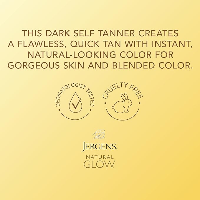 Jergens Natural Glow Instant Sun Body Mousse, Self Tanner for Light Bronze Tan, Sunless Tanning Body Bronzer for Natural Looking Color Instantly, 6 Oz
