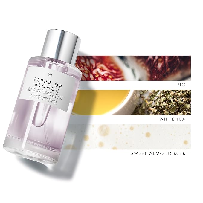 Le Monde Gourmand Figue du Forêt Hair & Body Mist for Women, Hair Perfume & Body Spray, Fig White Tea Sweet Almond Milk Scent, Vegan & Cruelty Free, 3.4 fl oz (100 ml)