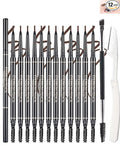 12 Pcs Eye Brow Pencils for Women Dark Brown,Waterproof Eyebrow Pencil Retractable Ultra Fine Professional Brow Pencil,Long Lasting Tinted Gel Micro Eyebrow Pen for Define Fill Tiny Brow Eye Makeup-05